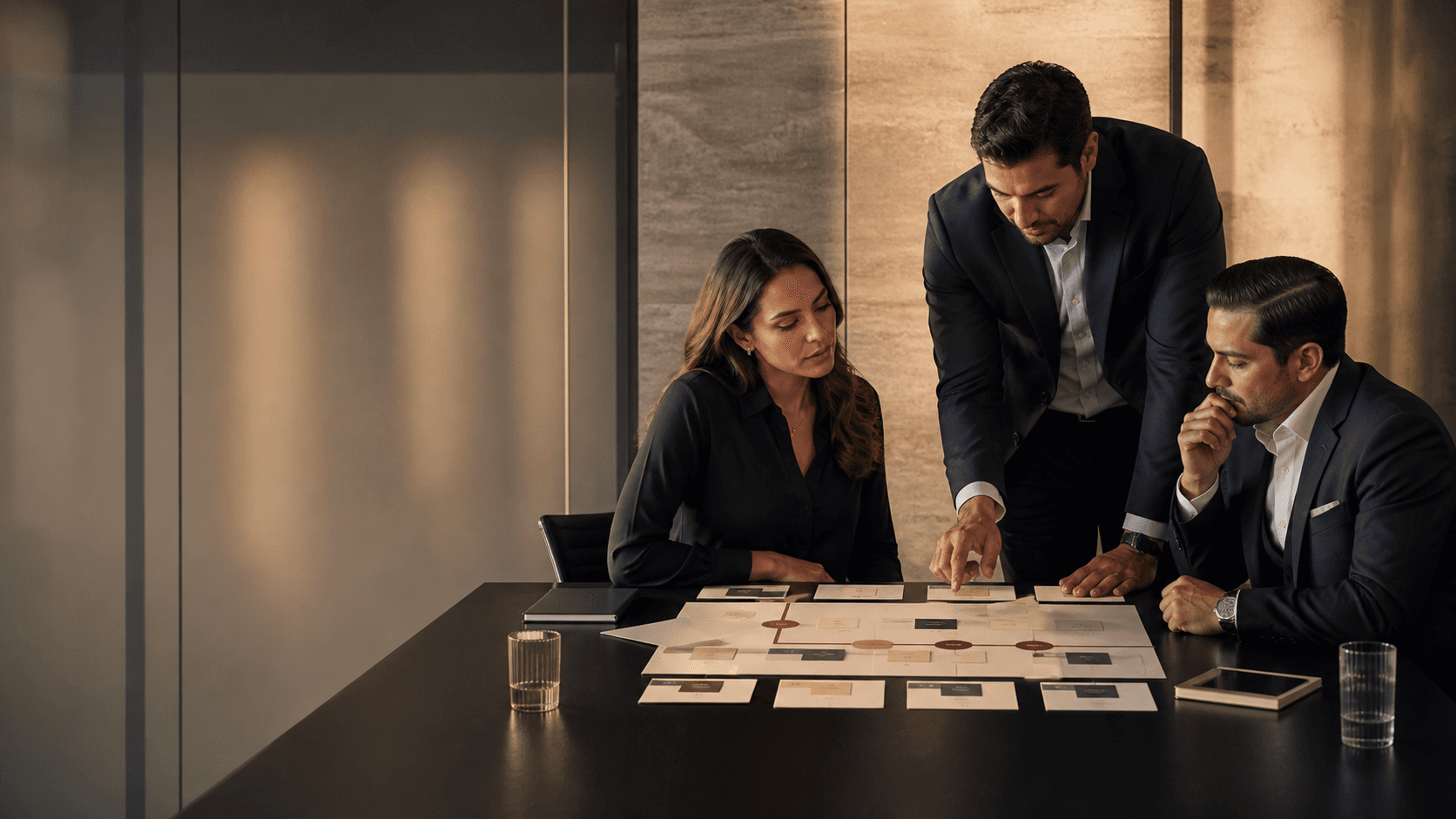 Equipo revisando procesos, documentos y decisiones corporativas